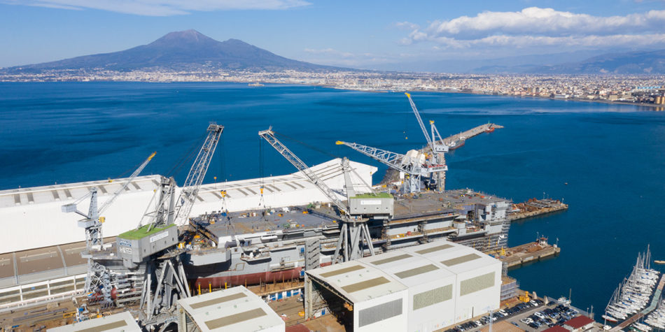 Il varo di Nave Trieste (foto Fincantieri)