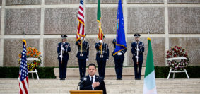 Cerimonia funebre ai cimitero Usa di Firenze per il pilota della ww2 Loren Hintz (foto Enrico Panichi)