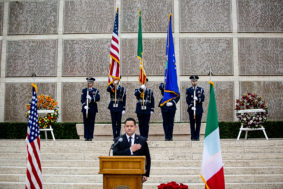 Cerimonia funebre ai cimitero Usa di Firenze per il pilota della ww2 Loren Hintz (foto Enrico Panichi)