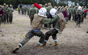 Addestramento con i Pugil Sticks a Parris Island (U.S. Marine Corps photo by Cpl. Dylan Walters)