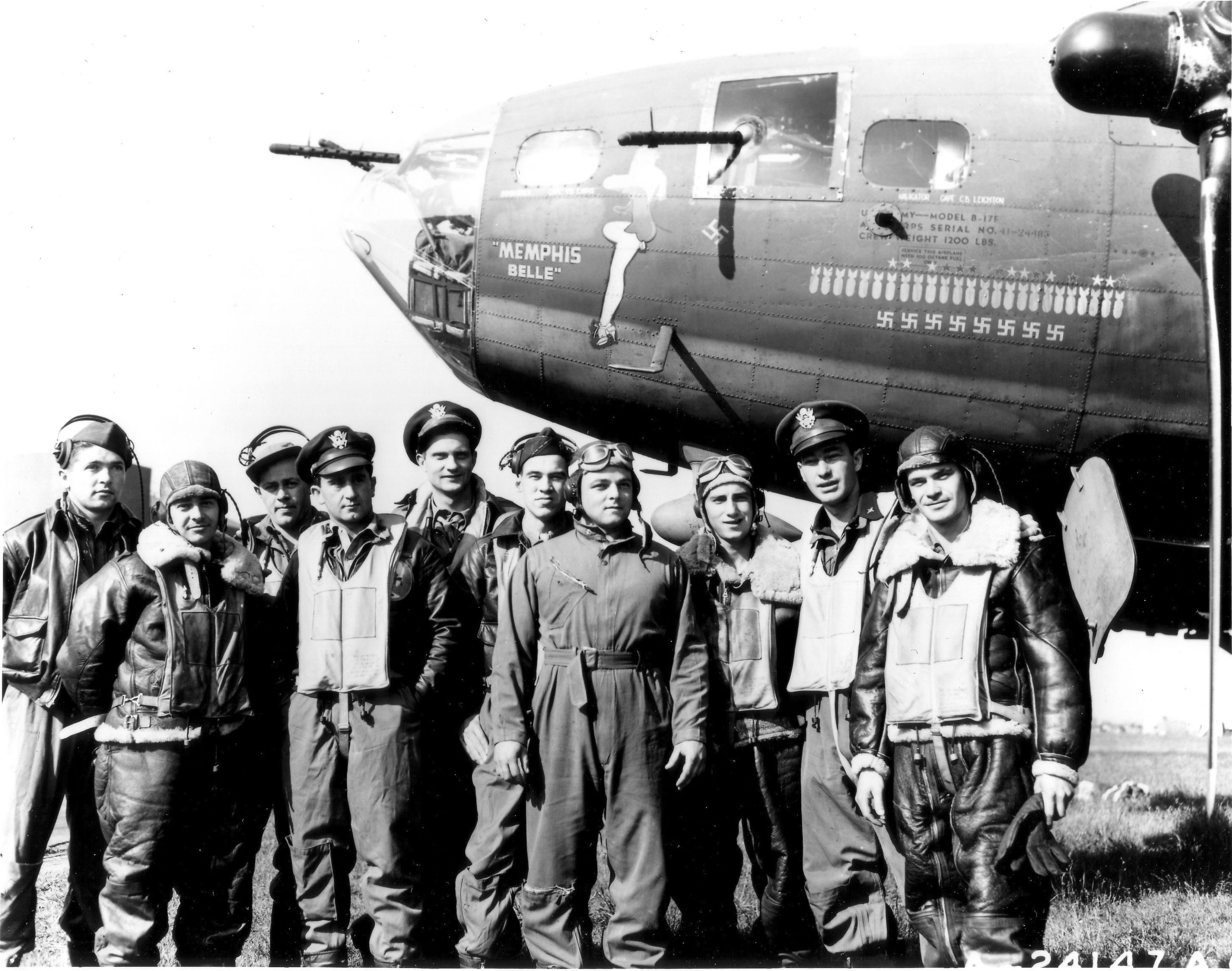 L'equipaggio del Memphis Belle (foto Us Air Force)