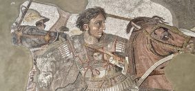 Alessandro Magno, mosaico della Battaglia di Isso (Museo Nazionale Archeologico Napoli)