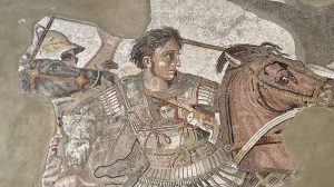 Alessandro Magno, mosaico della Battaglia di Isso (Museo Nazionale Archeologico Napoli)